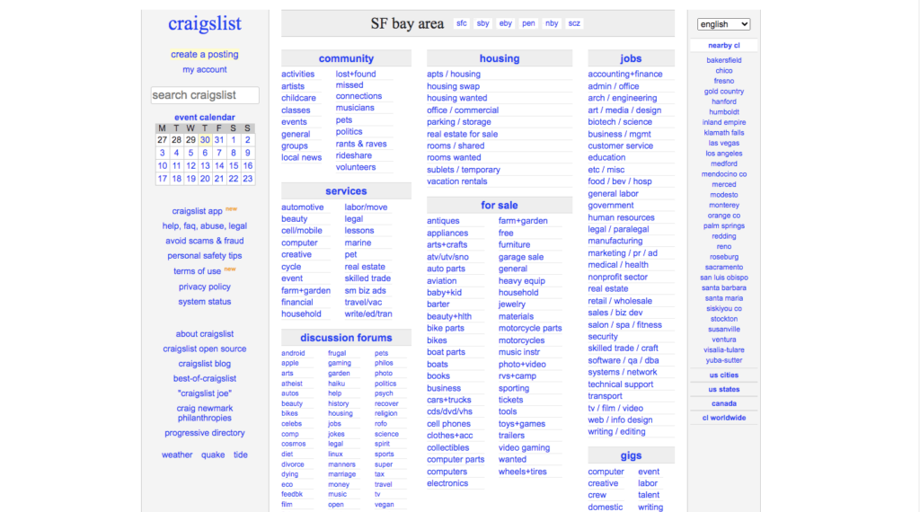 How To Create A Website Like Craigslist And Outperform Your Competitors   Craigslist Main Page Min 1024x570 